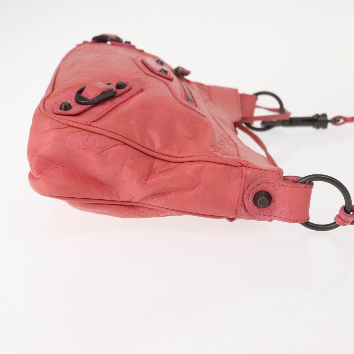 BALENCIAGA Hip Shoulder Bag Leather Pink 242803 Auth bs30644