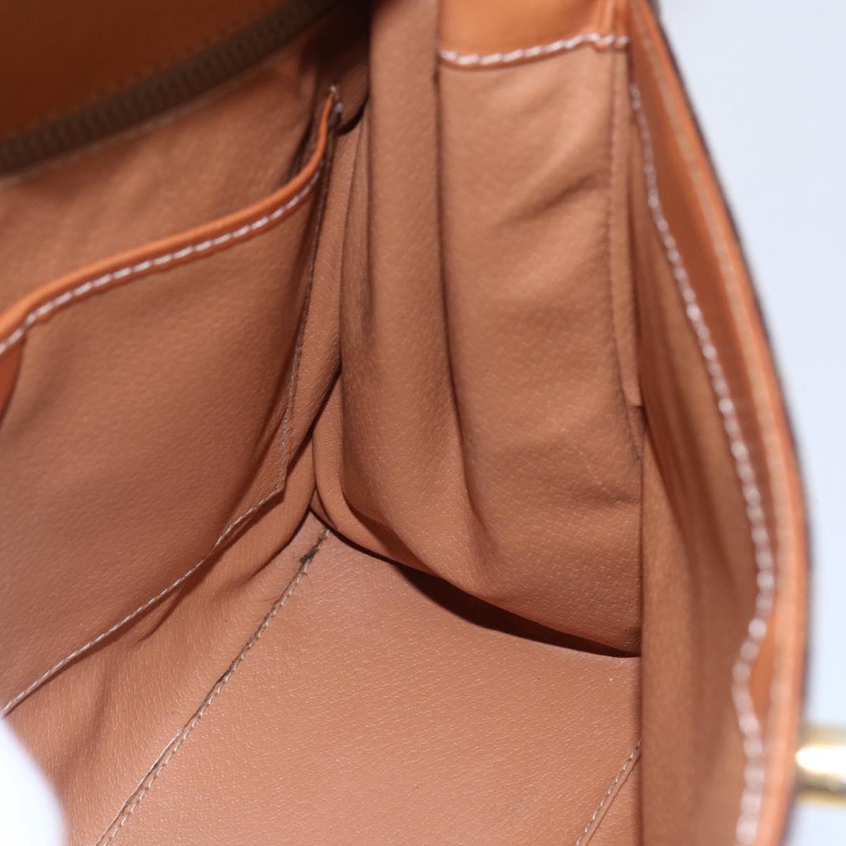 CELINE Macadam Canvas Hand Bag PVC Leather Brown Gold Auth bs30654