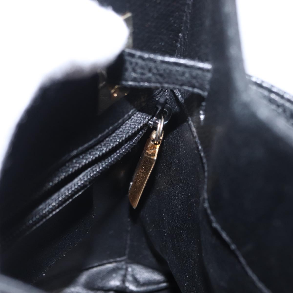 Salvatore Ferragamo Shoulder Bag Leather Gold Black Auth bs30658