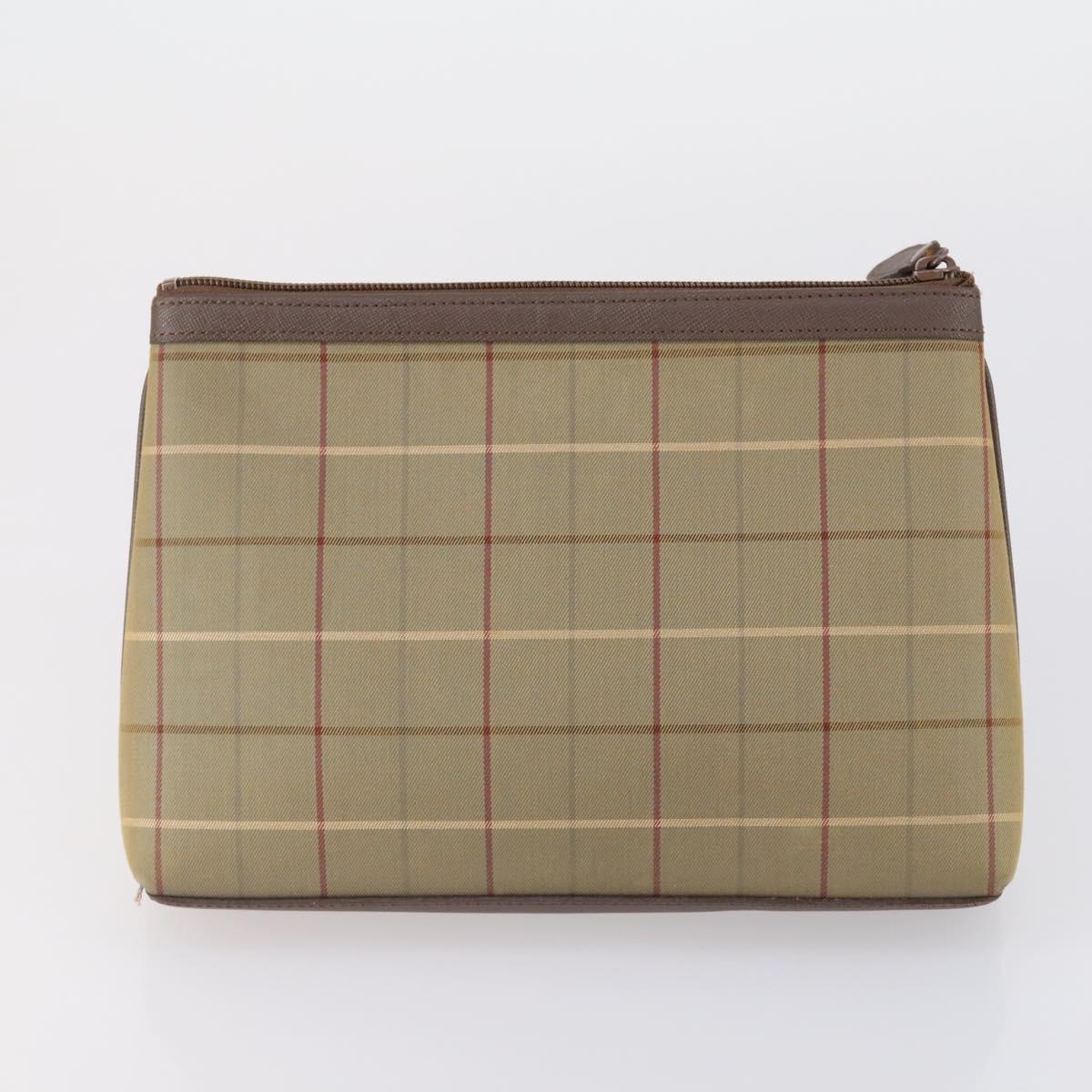 Burberrys Nova Check Clutch Bag Canvas Leather 5 Set Beige Black Auth bs30660