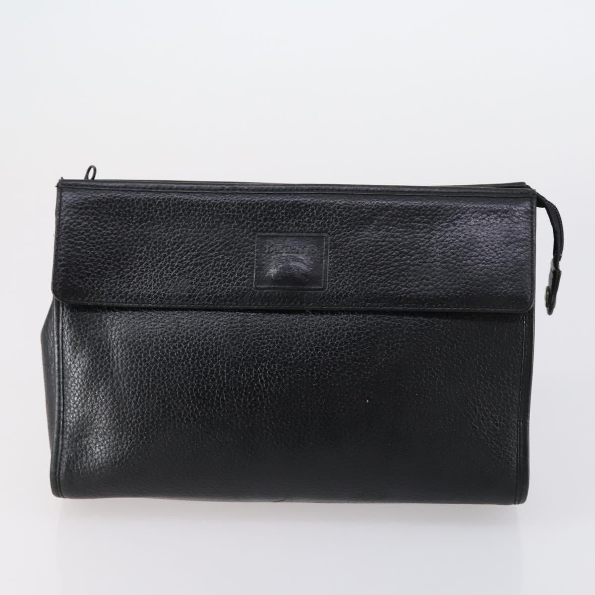 Burberrys Nova Check Clutch Bag Canvas Leather 5 Set Beige Black Auth bs30660