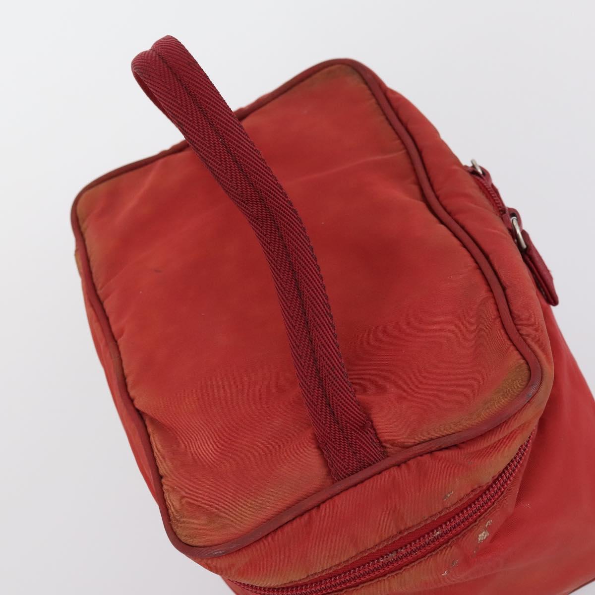 PRADA Hand Bag Nylon 2 Set Red White Auth bs30661