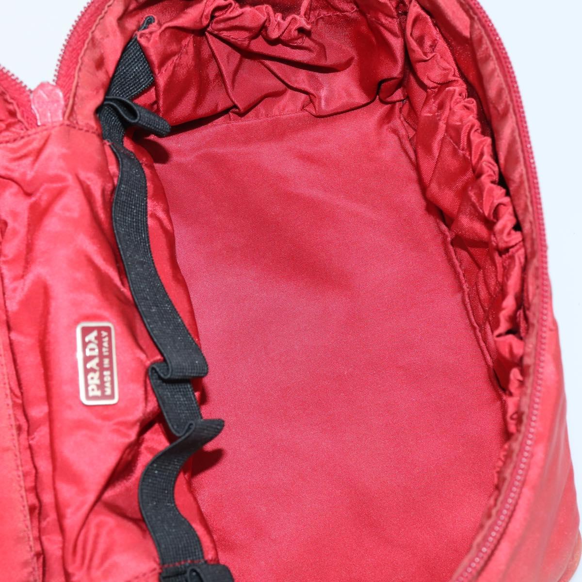 PRADA Hand Bag Nylon 2 Set Red White Auth bs30661