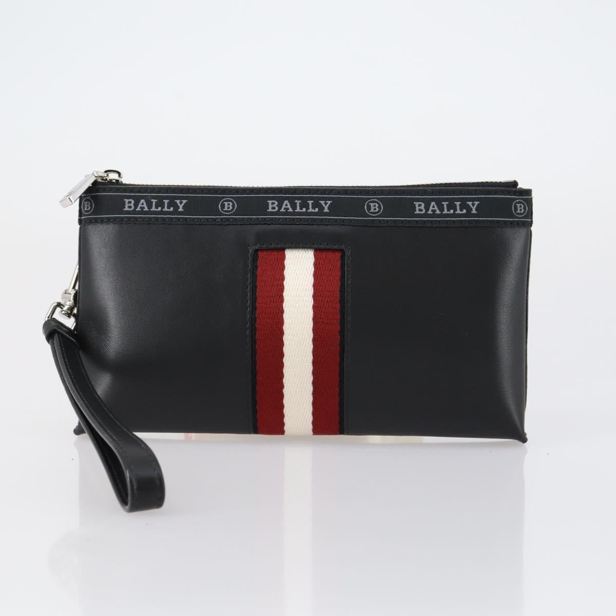 BALLY Hand Bag Leather 3 Set Black Auth bs30665
