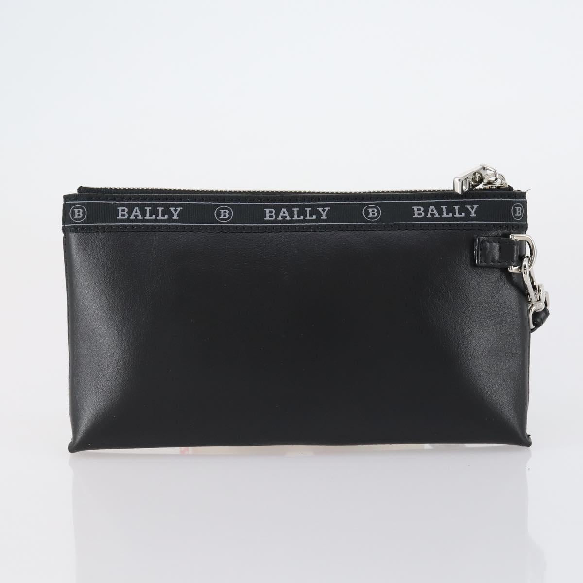 BALLY Hand Bag Leather 3 Set Black Auth bs30665