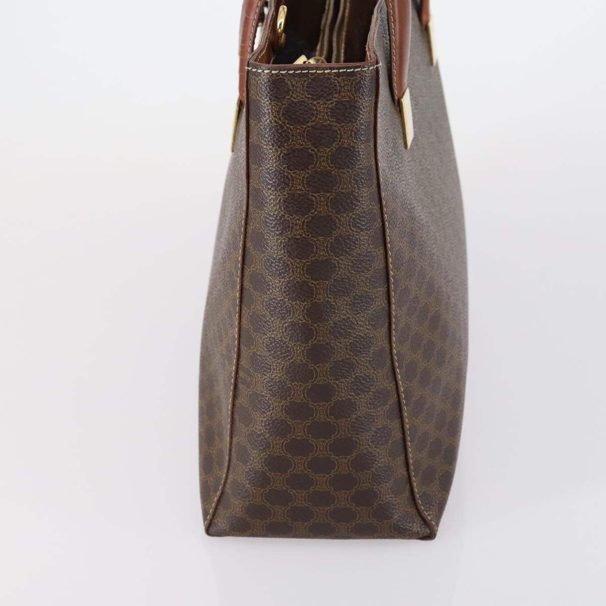 CELINE Macadam Canvas Hand Bag Coated Canvas 3 Set Brown Black Auth bs30666