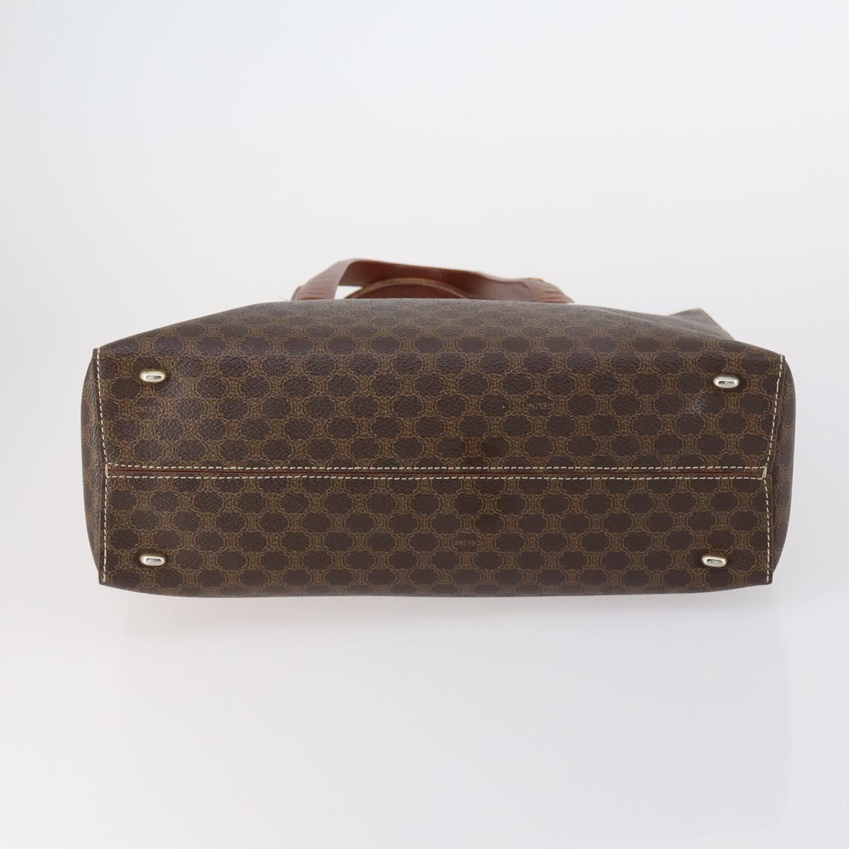 CELINE Macadam Canvas Hand Bag Coated Canvas 3 Set Brown Black Auth bs30666