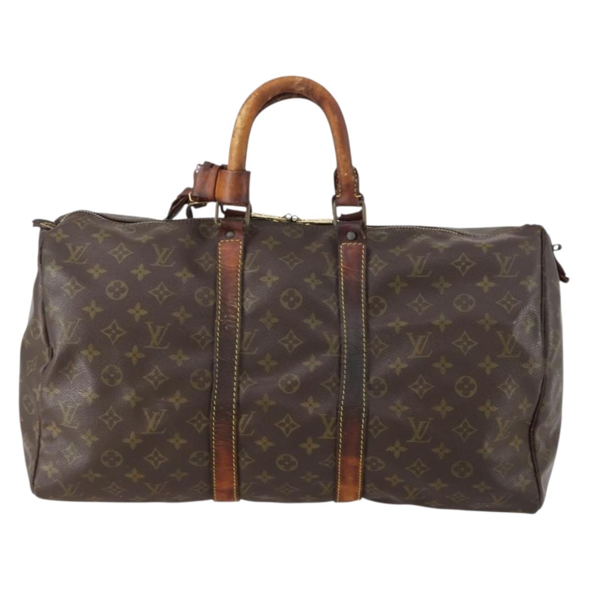LOUIS VUITTON Monogram Keepall 45 Boston Bag M41428 LV Auth bs30680