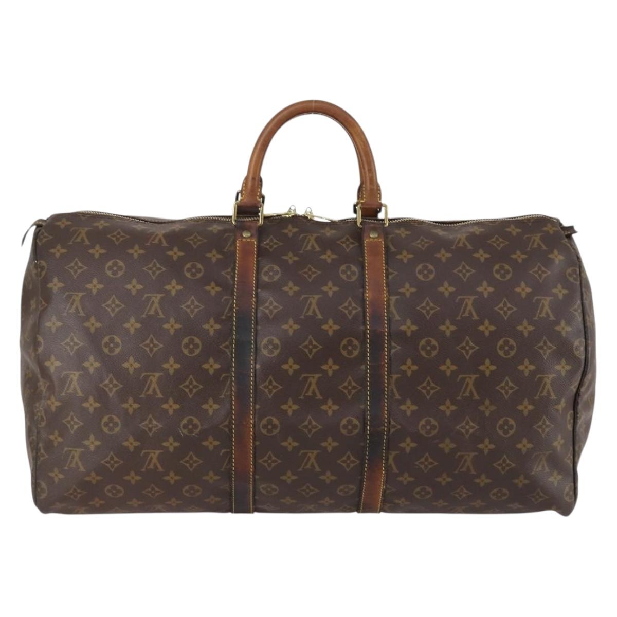 LOUIS VUITTON Monogram Keepall 55 Boston Bag M41424 LV Auth bs30681