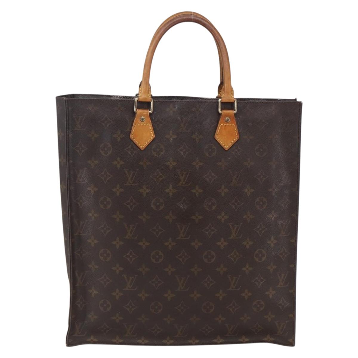LOUIS VUITTON Monogram Sac Plat Hand Bag M51140 LV Auth bs30682