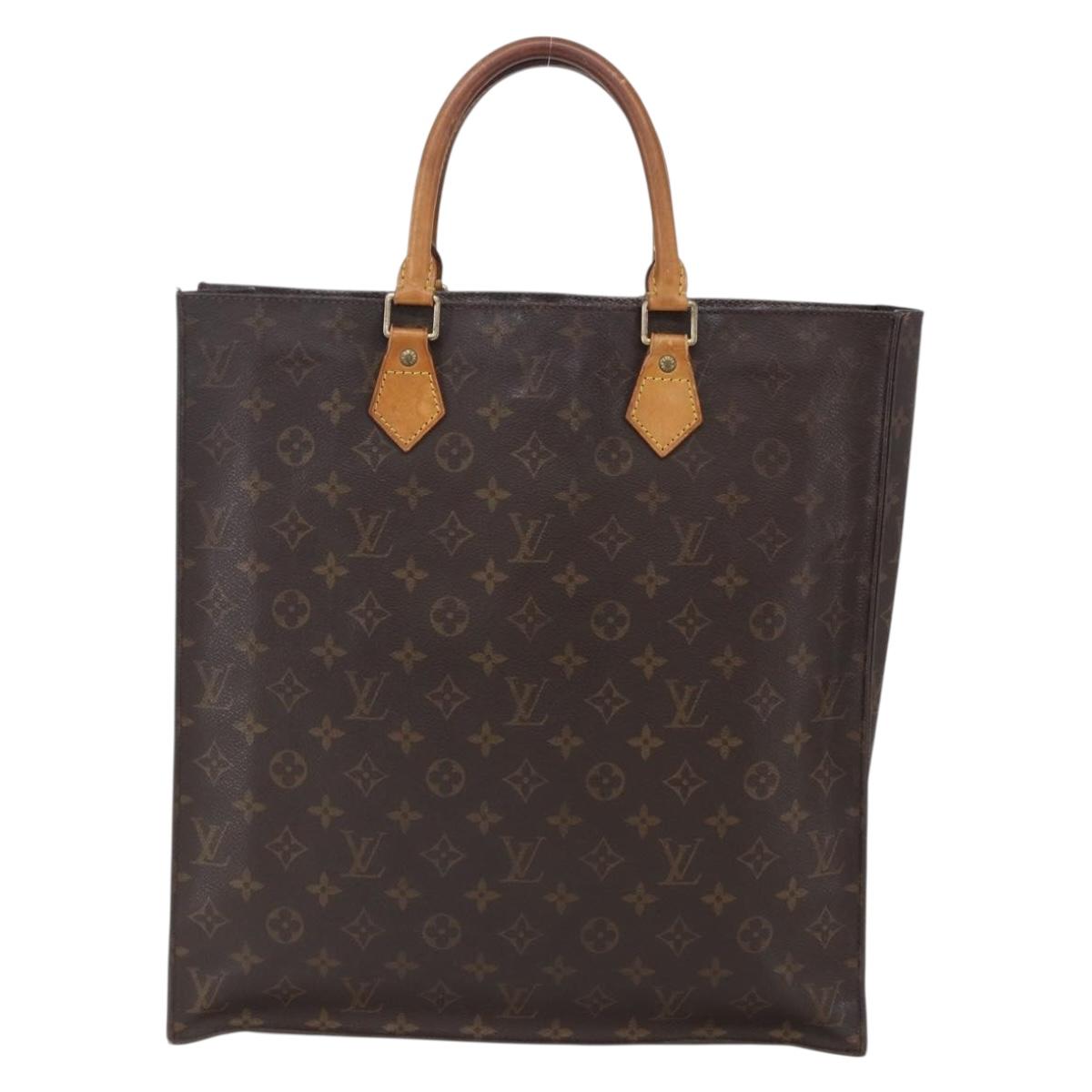 LOUIS VUITTON Monogram Sac Plat Hand Bag M51140 LV Auth bs30682