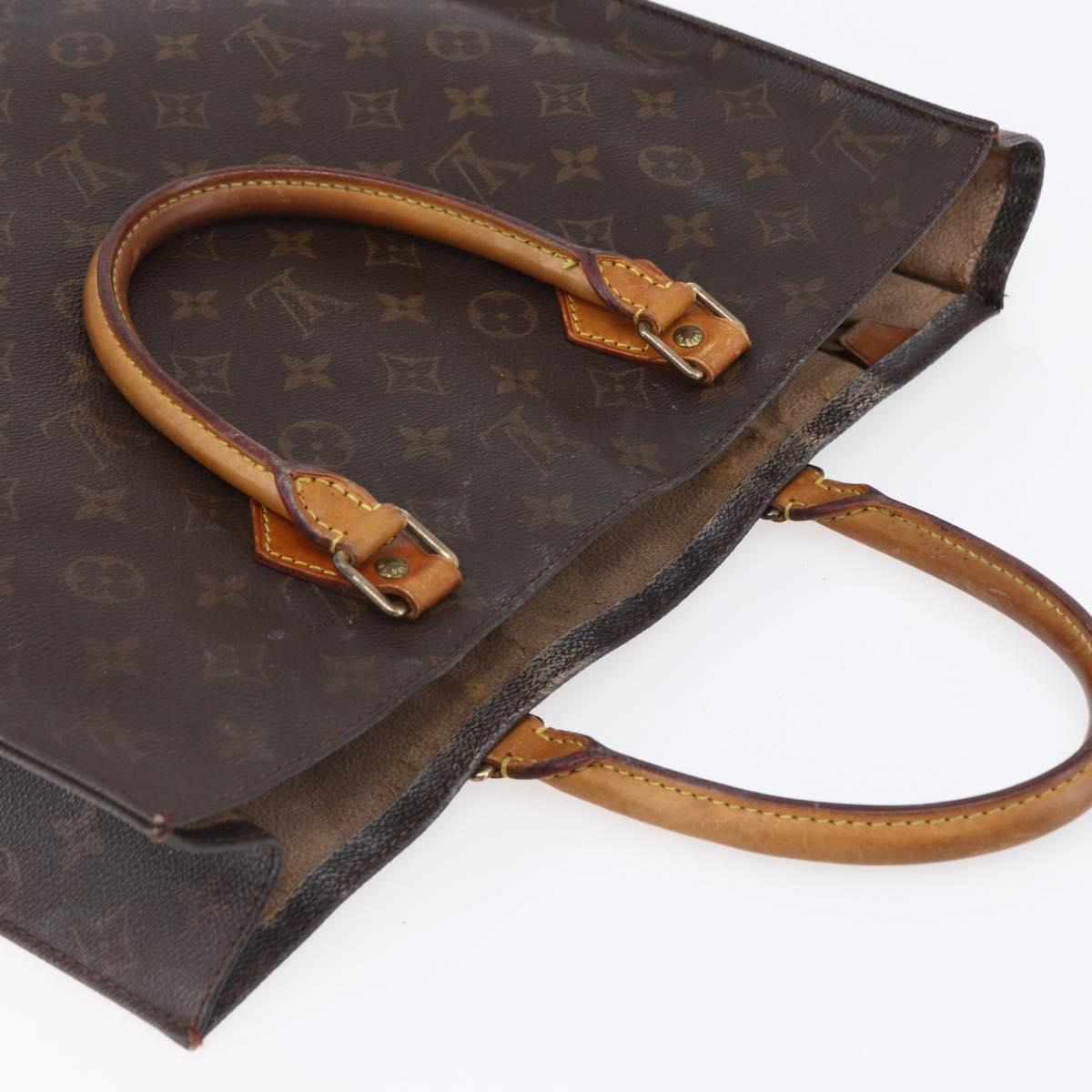 LOUIS VUITTON Monogram Sac Plat Hand Bag M51140 LV Auth bs30682