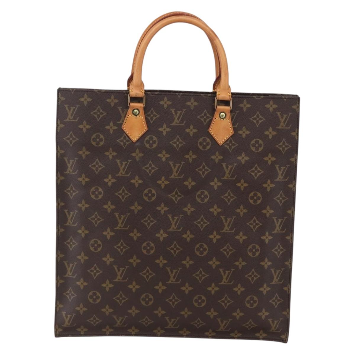 LOUIS VUITTON Monogram Sac Plat Hand Bag M51140 LV Auth bs30684