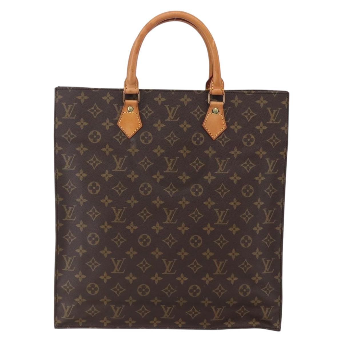 LOUIS VUITTON Monogram Sac Plat Hand Bag M51140 LV Auth bs30684