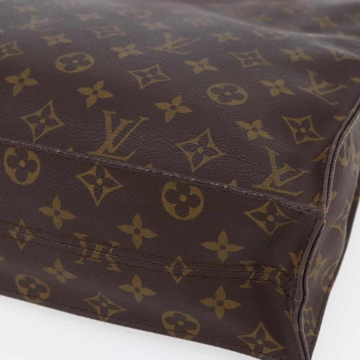 LOUIS VUITTON Monogram Sac Plat Hand Bag M51140 LV Auth bs30686