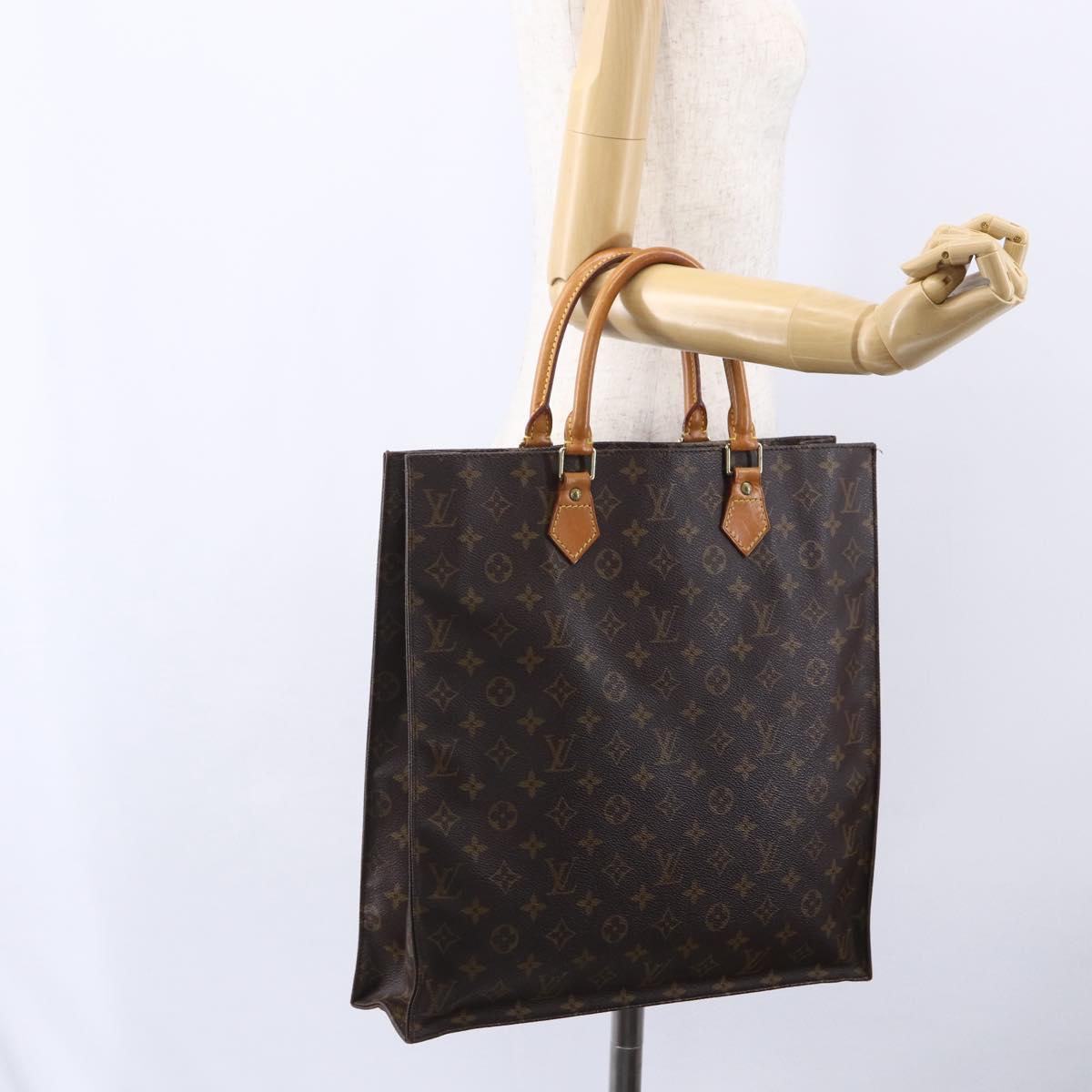 LOUIS VUITTON Monogram Sac Plat Hand Bag M51140 LV Auth bs30686