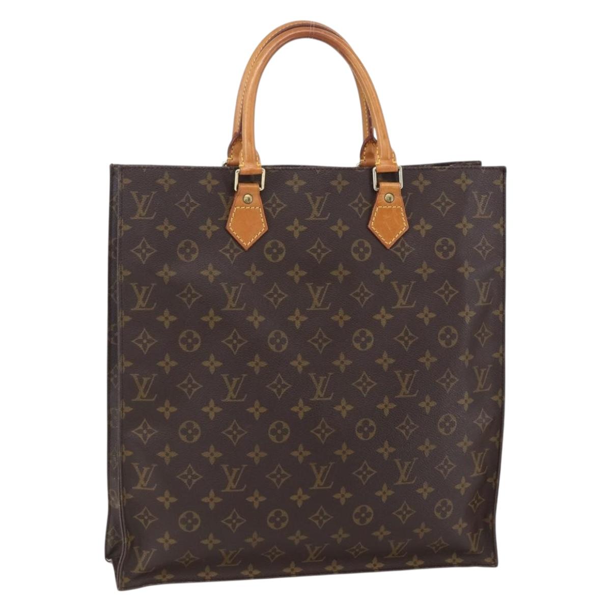 LOUIS VUITTON Monogram Sac Plat Hand Bag M51140 LV Auth bs30686