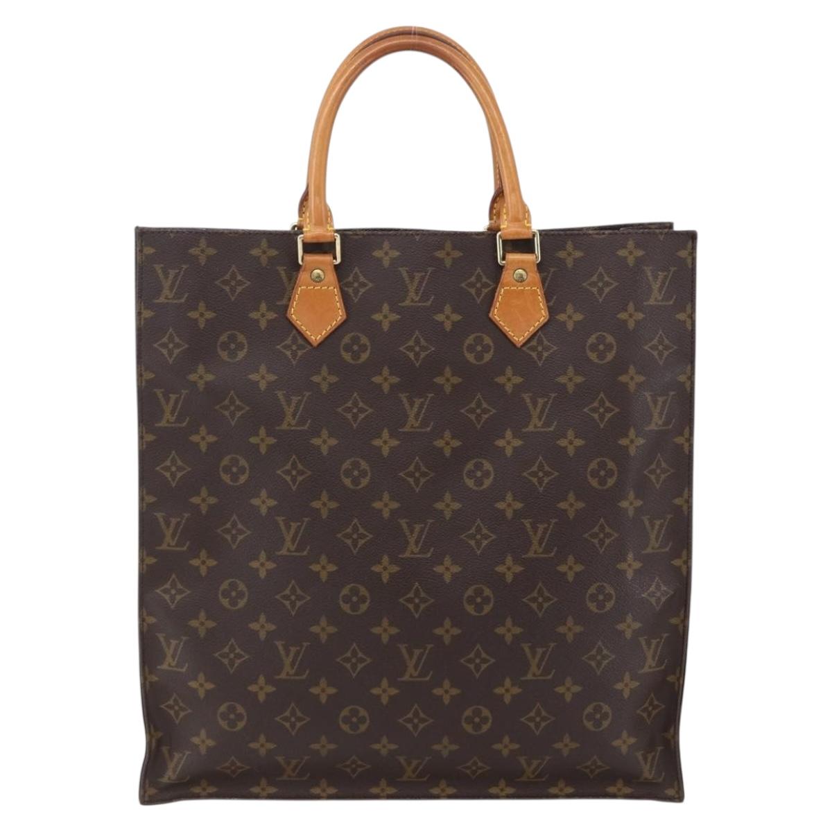 LOUIS VUITTON Monogram Sac Plat Hand Bag M51140 LV Auth bs30686