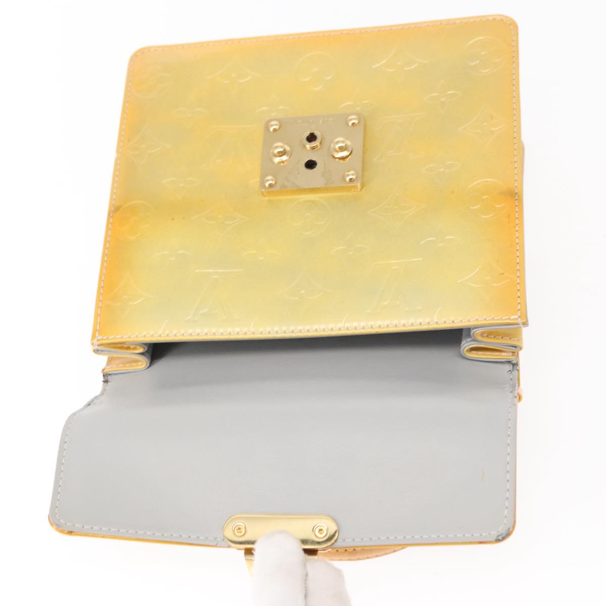 LOUIS VUITTON Monogram Vernis Spring Street Hand Bag Gris M91029 LV Auth bs30694