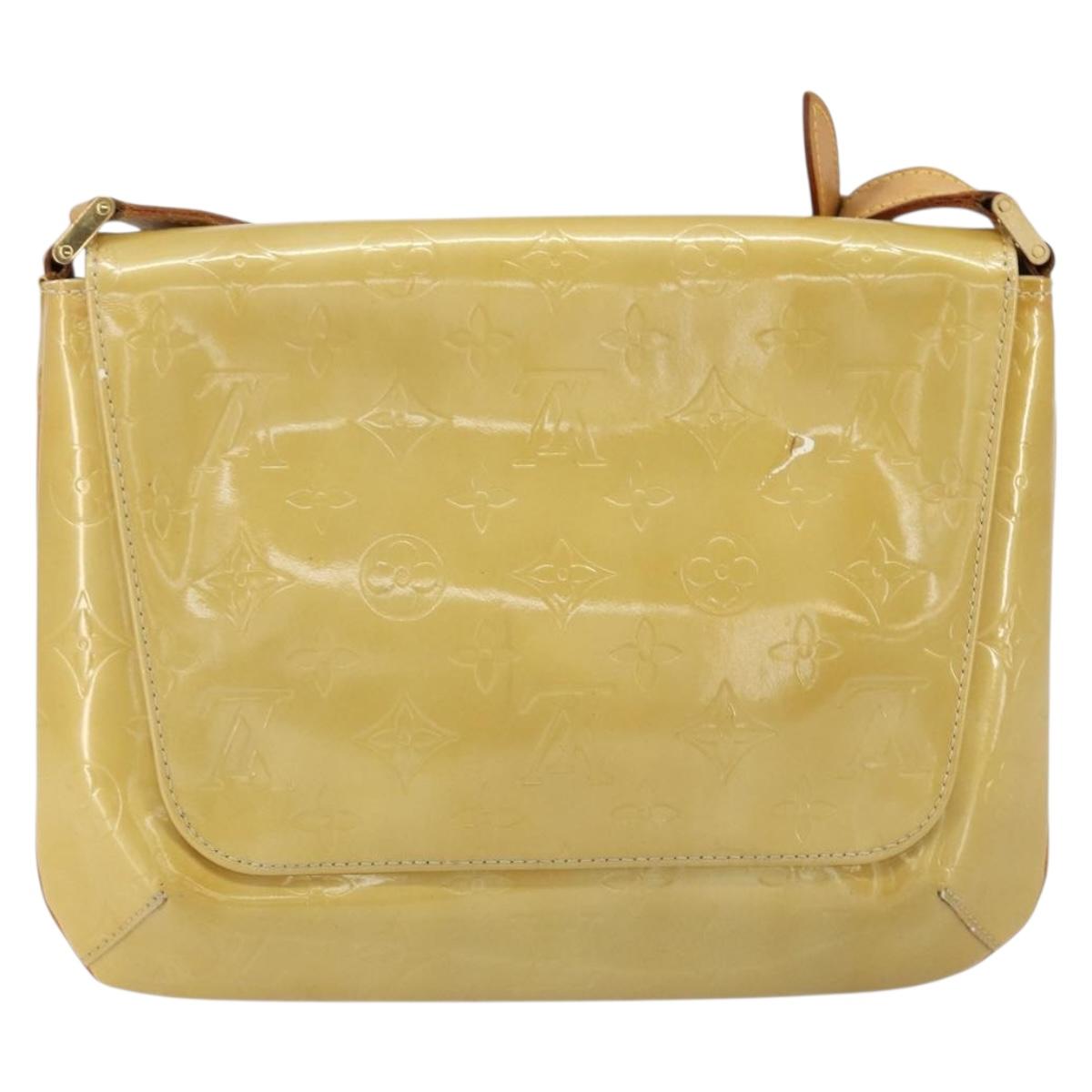 LOUIS VUITTON Monogram Vernis Thompson Street Bag Beige M91301 LV Auth bs30695