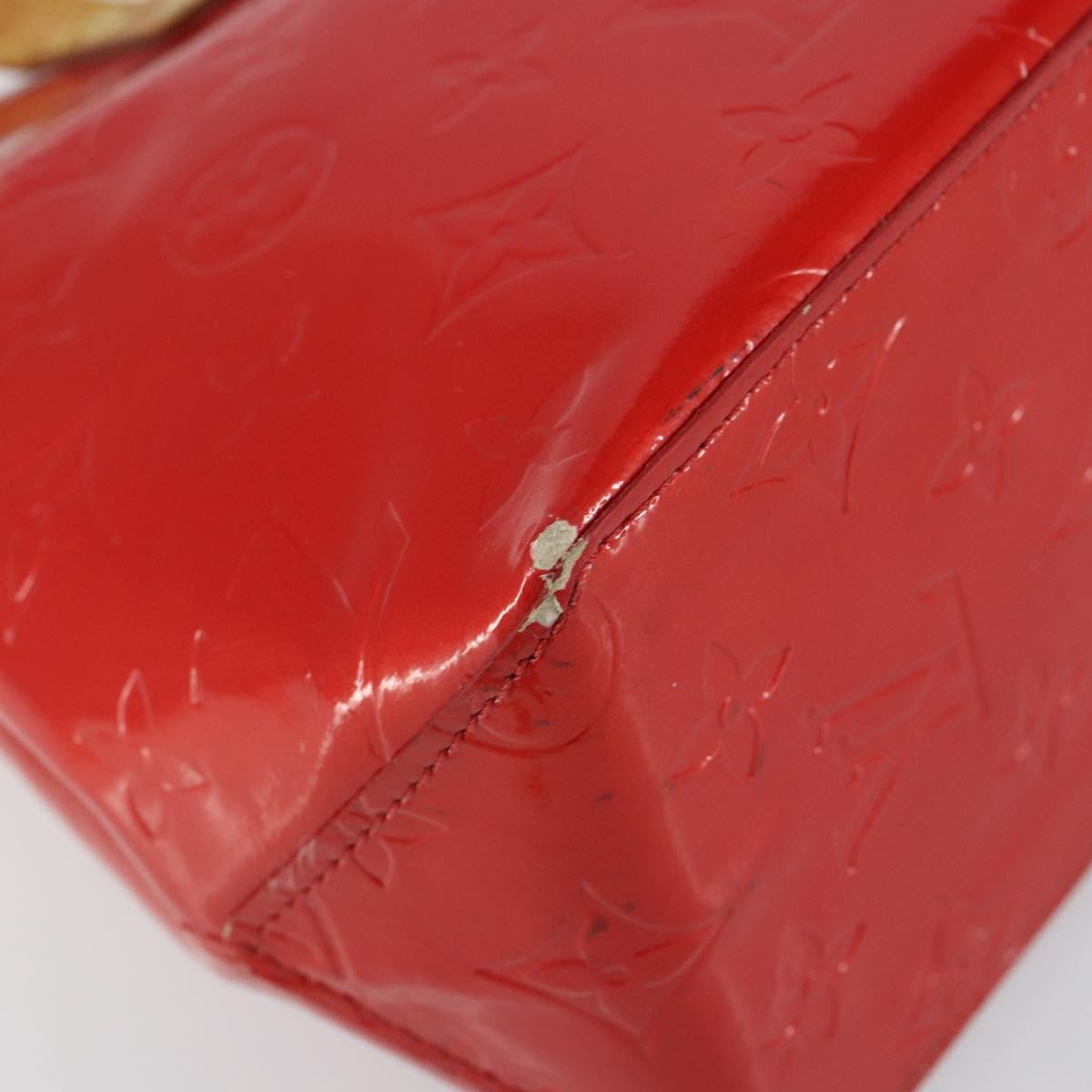 LOUIS VUITTON Monogram Vernis Reade PM Hand Bag Red Rouge M91088 LV Auth bs30698