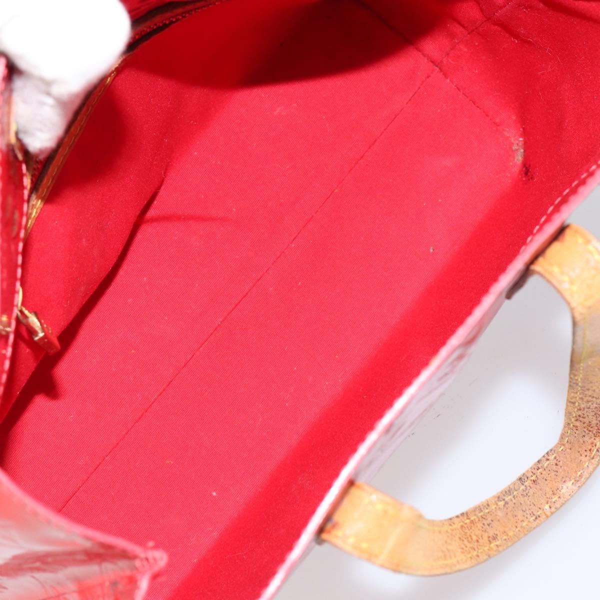 LOUIS VUITTON Monogram Vernis Reade PM Hand Bag Red Rouge M91088 LV Auth bs30698
