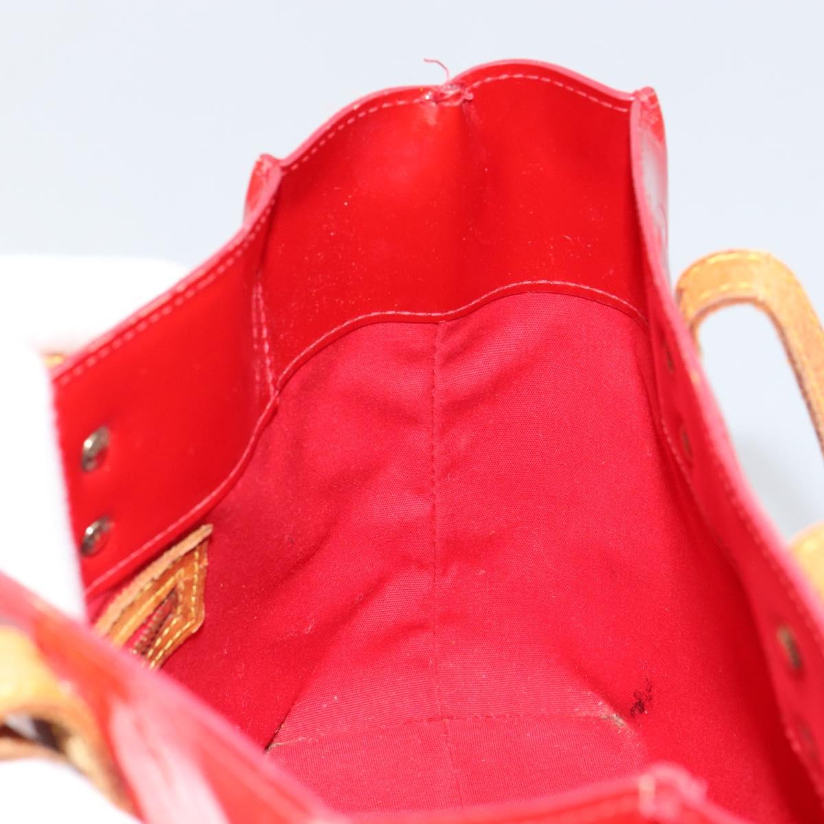 LOUIS VUITTON Monogram Vernis Reade PM Hand Bag Red Rouge M91088 LV Auth bs30698
