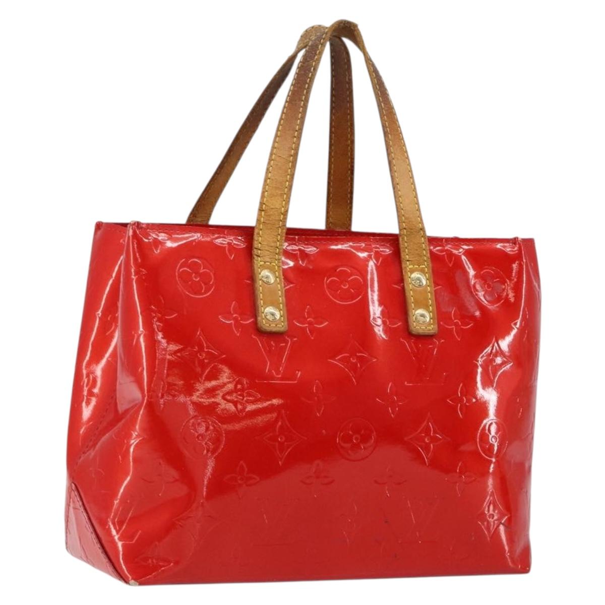 LOUIS VUITTON Monogram Vernis Reade PM Hand Bag Red Rouge M91088 LV Auth bs30698