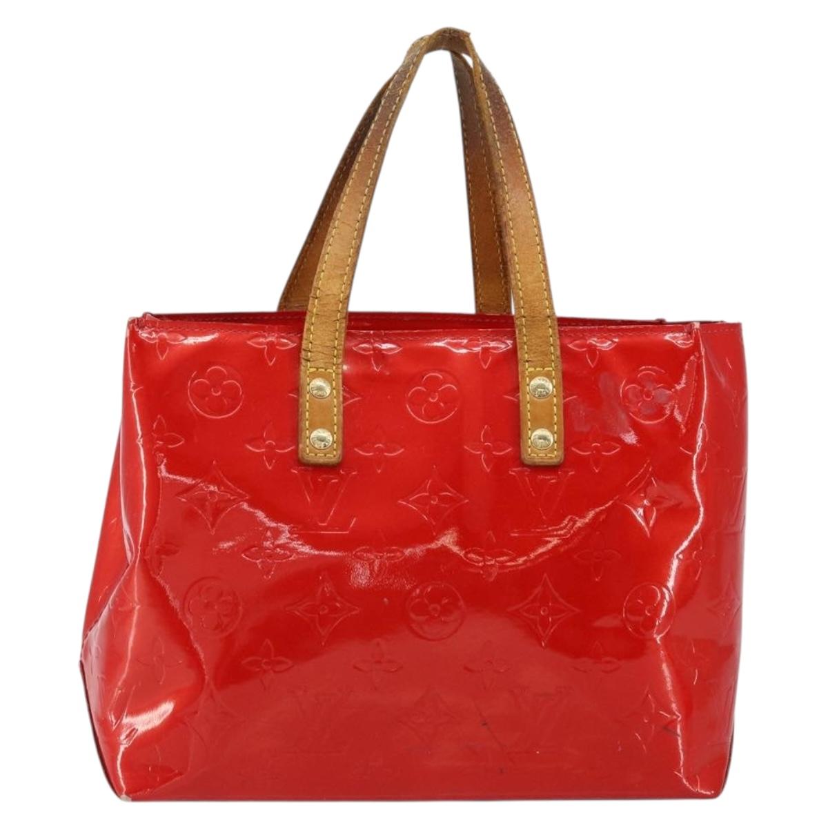 LOUIS VUITTON Monogram Vernis Reade PM Hand Bag Red Rouge M91088 LV Auth bs30698