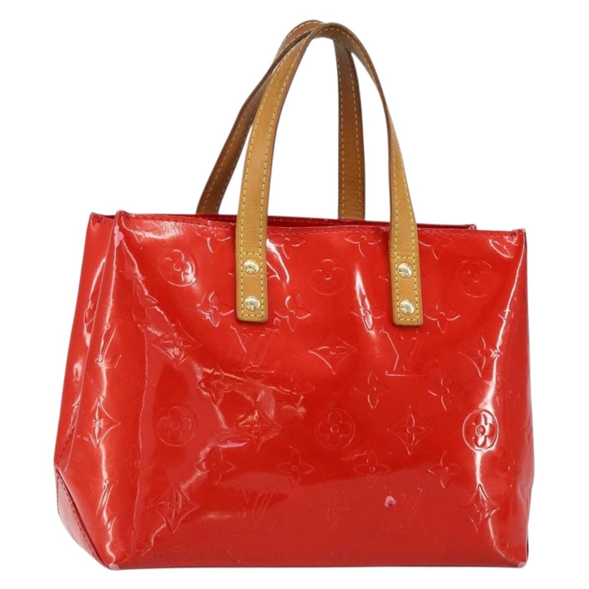 LOUIS VUITTON Monogram Vernis Reade PM Hand Bag Red Rouge M91088 LV Auth bs30699
