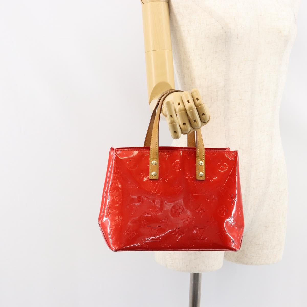 LOUIS VUITTON Monogram Vernis Reade PM Hand Bag Red Rouge M91088 LV Auth bs30699