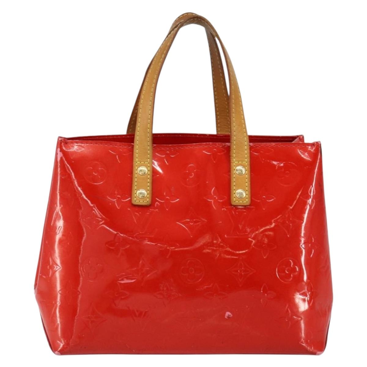 LOUIS VUITTON Monogram Vernis Reade PM Hand Bag Red Rouge M91088 LV Auth bs30699