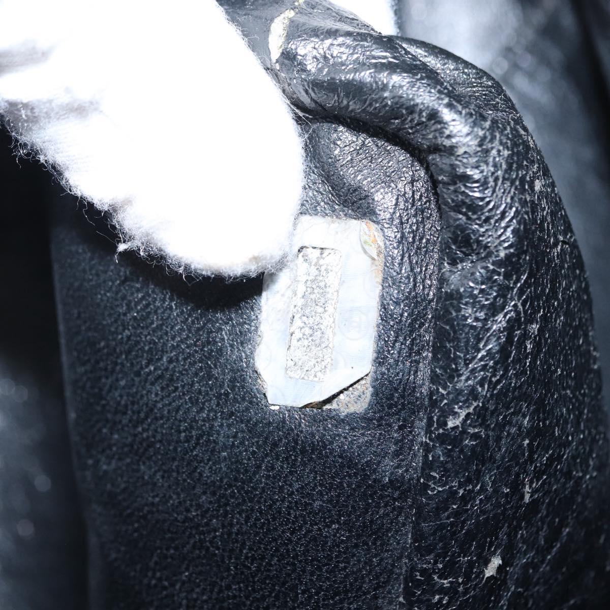 CHANEL COCO Mark Tote Bag Caviar Skin Black Gold CC Auth bs30707