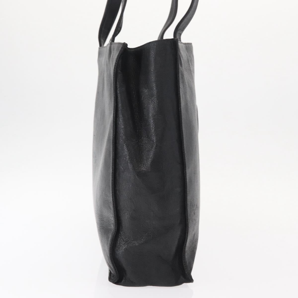 CHANEL COCO Mark Tote Bag Caviar Skin Black Gold CC Auth bs30707