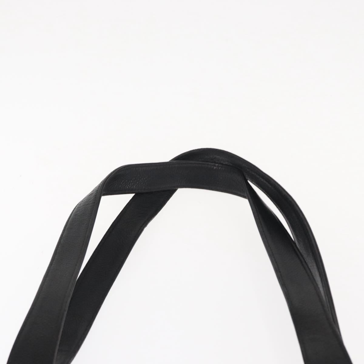 CHANEL COCO Mark Tote Bag Caviar Skin Black Gold CC Auth bs30707