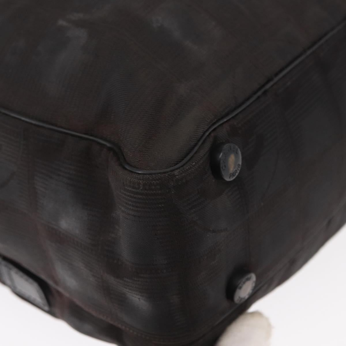 CHANEL New Travel line Hand Bag Nylon 2way Black CC Auth bs30708