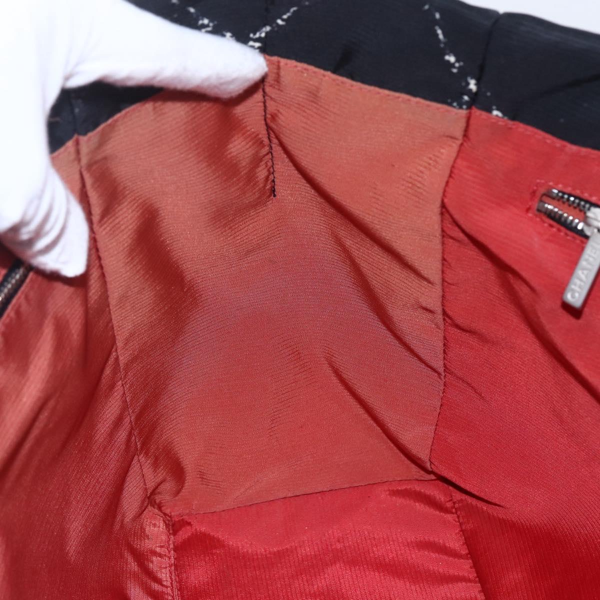 CHANEL New Travel Line Tote Bag Nylon Black Silver CC Auth bs30710