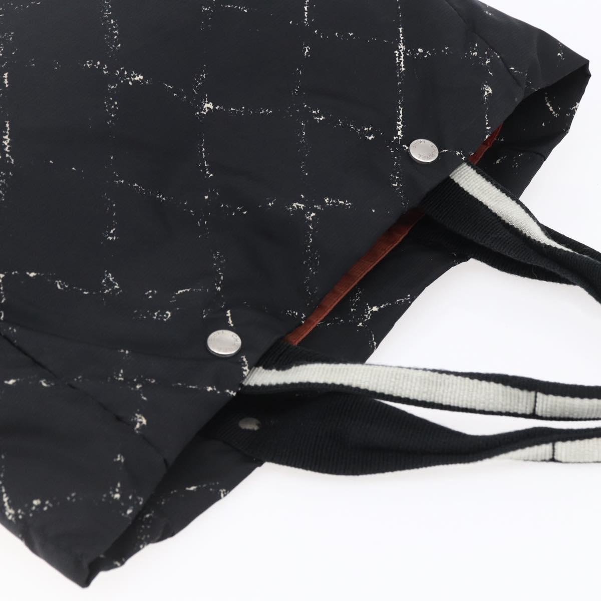 CHANEL New Travel Line Tote Bag Nylon Black Silver CC Auth bs30710