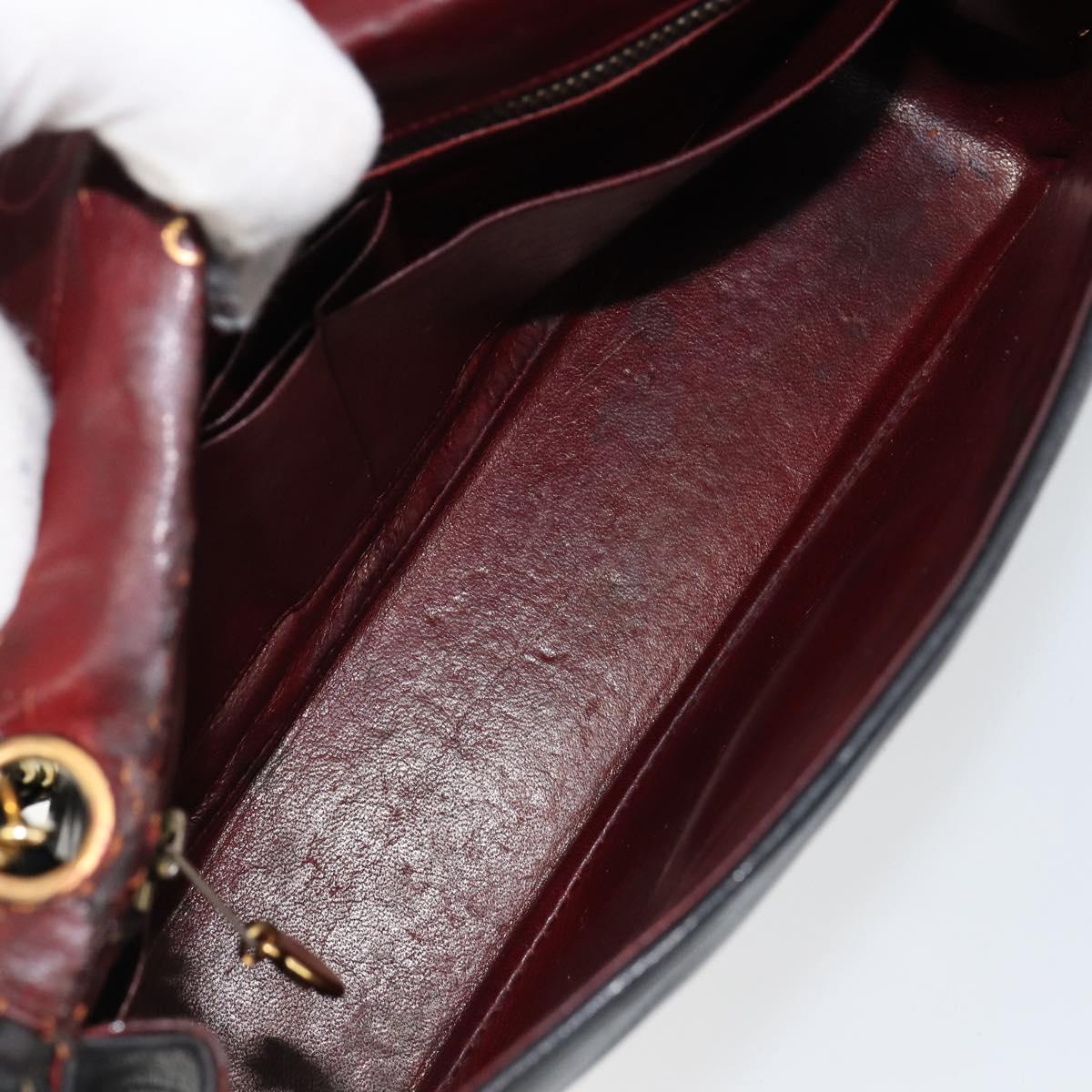 CHANEL Chain Shoulder Bag Lamb Skin Black Gold CC Auth bs30716