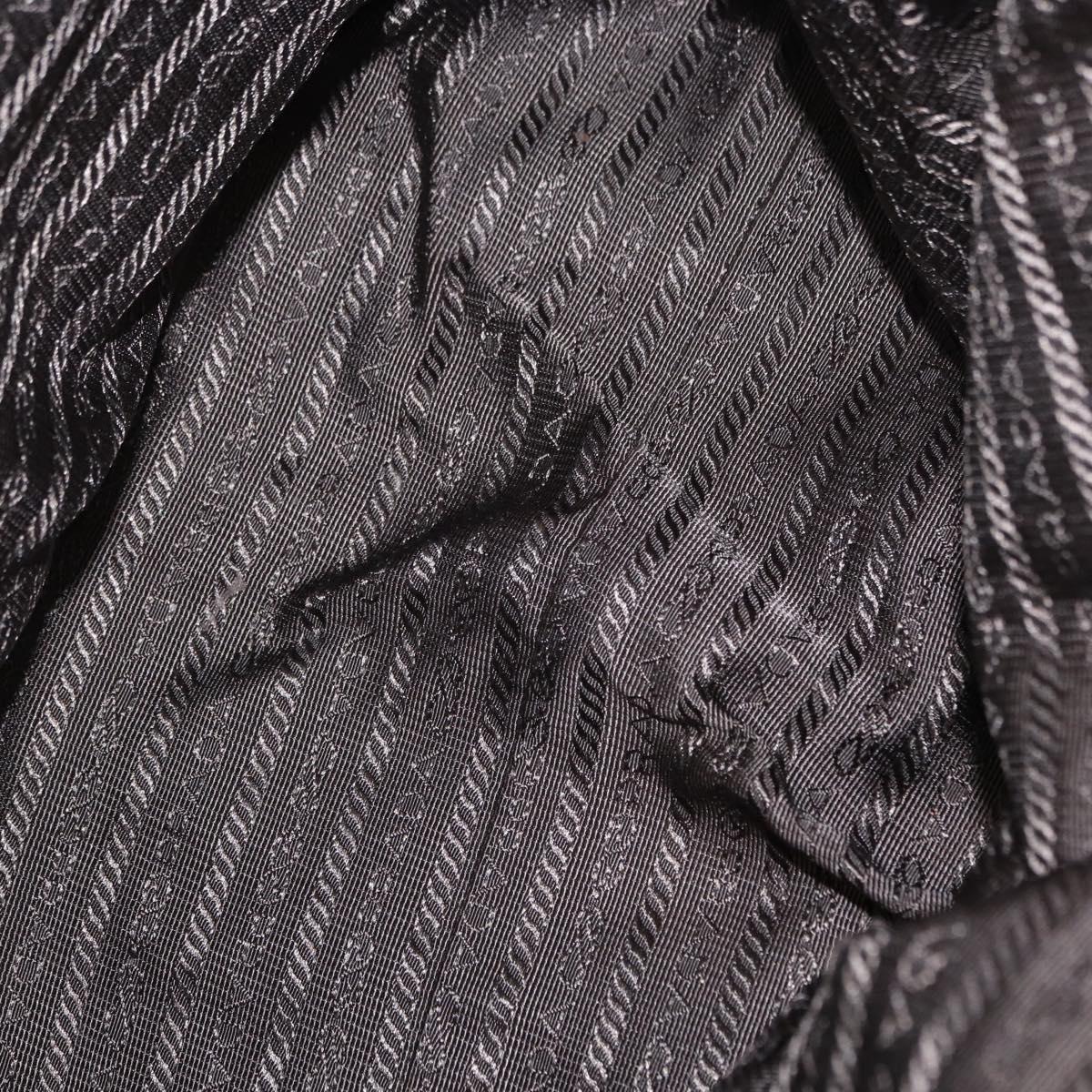 PRADA Gathered Hand Bag Leather Brown Gold Auth bs30722