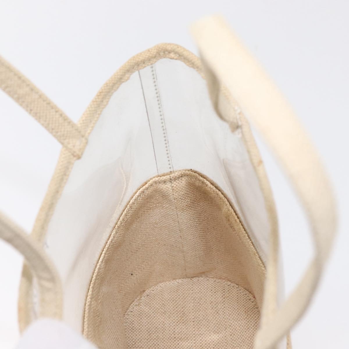 PRADA Hand Bag Vinyl Clear Beige Auth bs30723