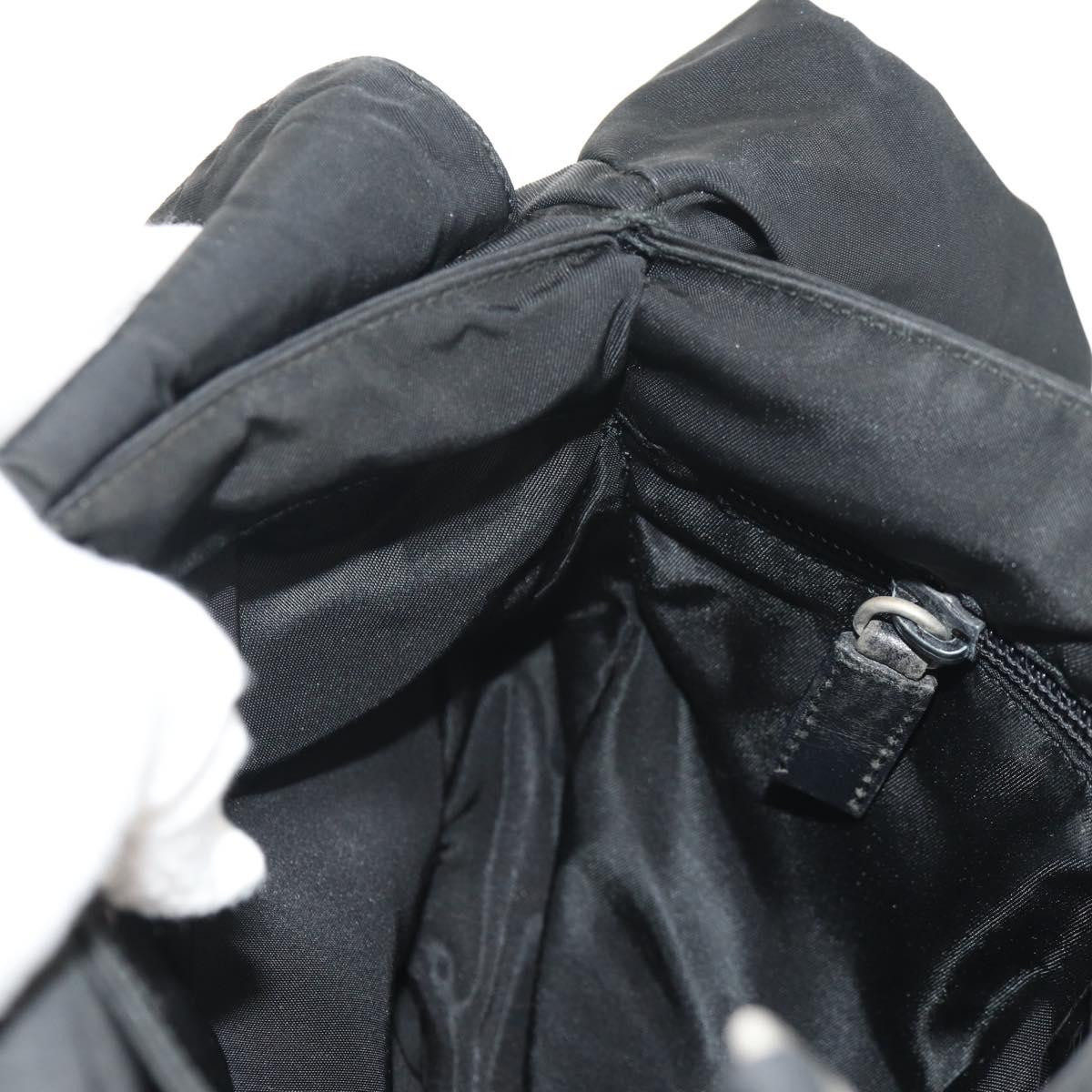 PRADA Shoulder Bag Nylon Black Silver Auth bs30726