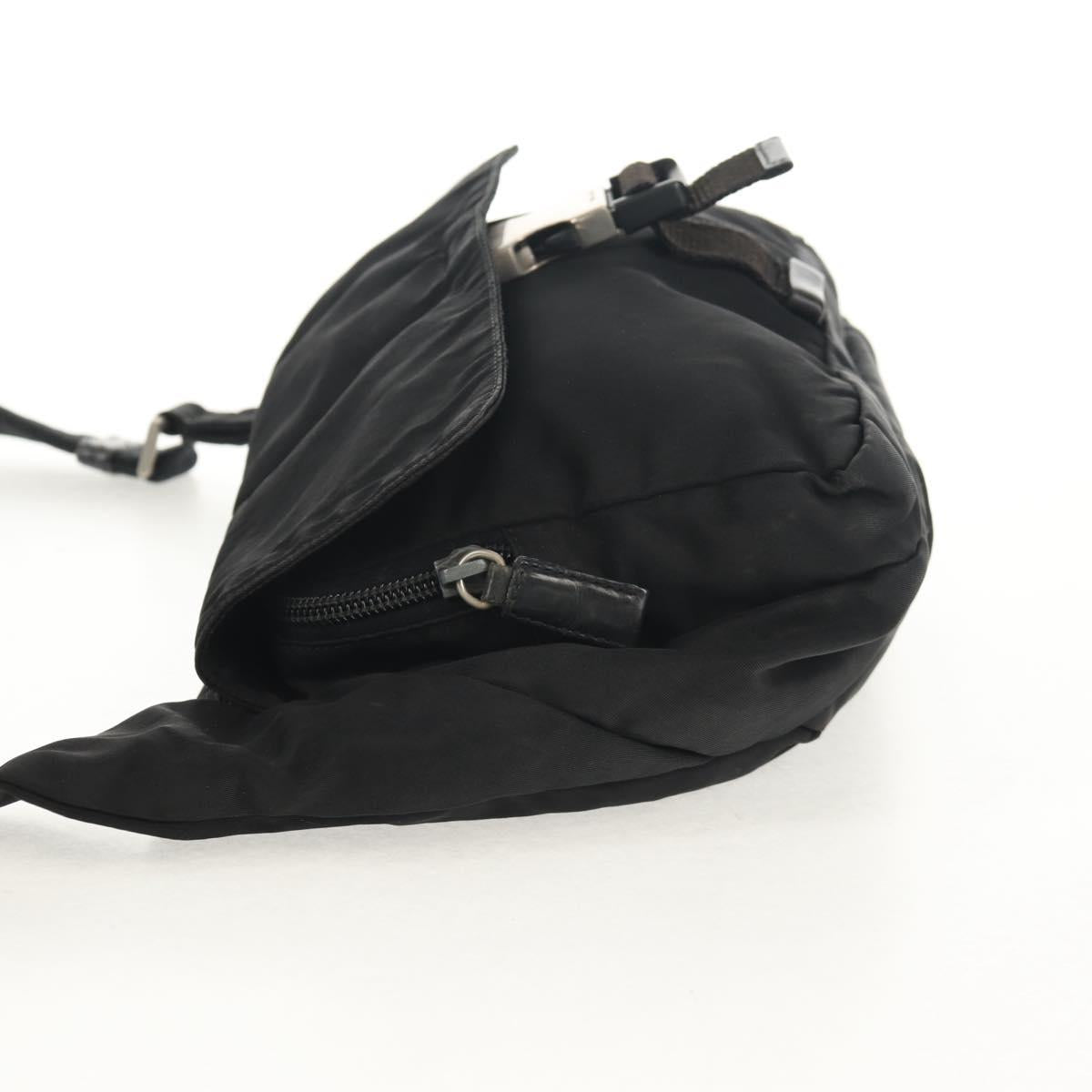 PRADA Shoulder Bag Nylon Black Silver Auth bs30726