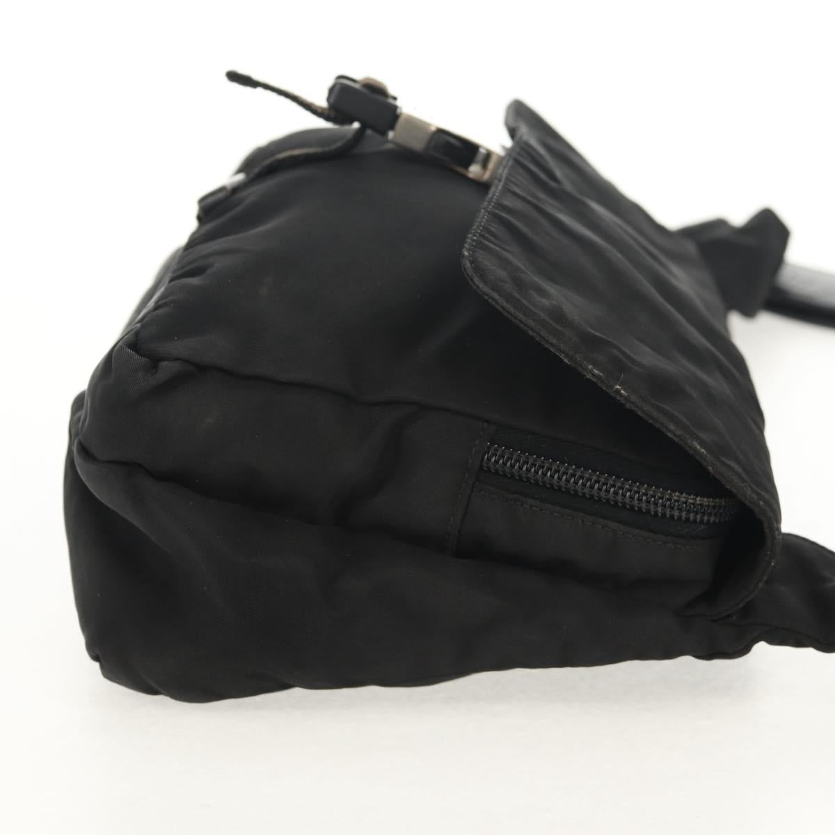 PRADA Shoulder Bag Nylon Black Silver Auth bs30726