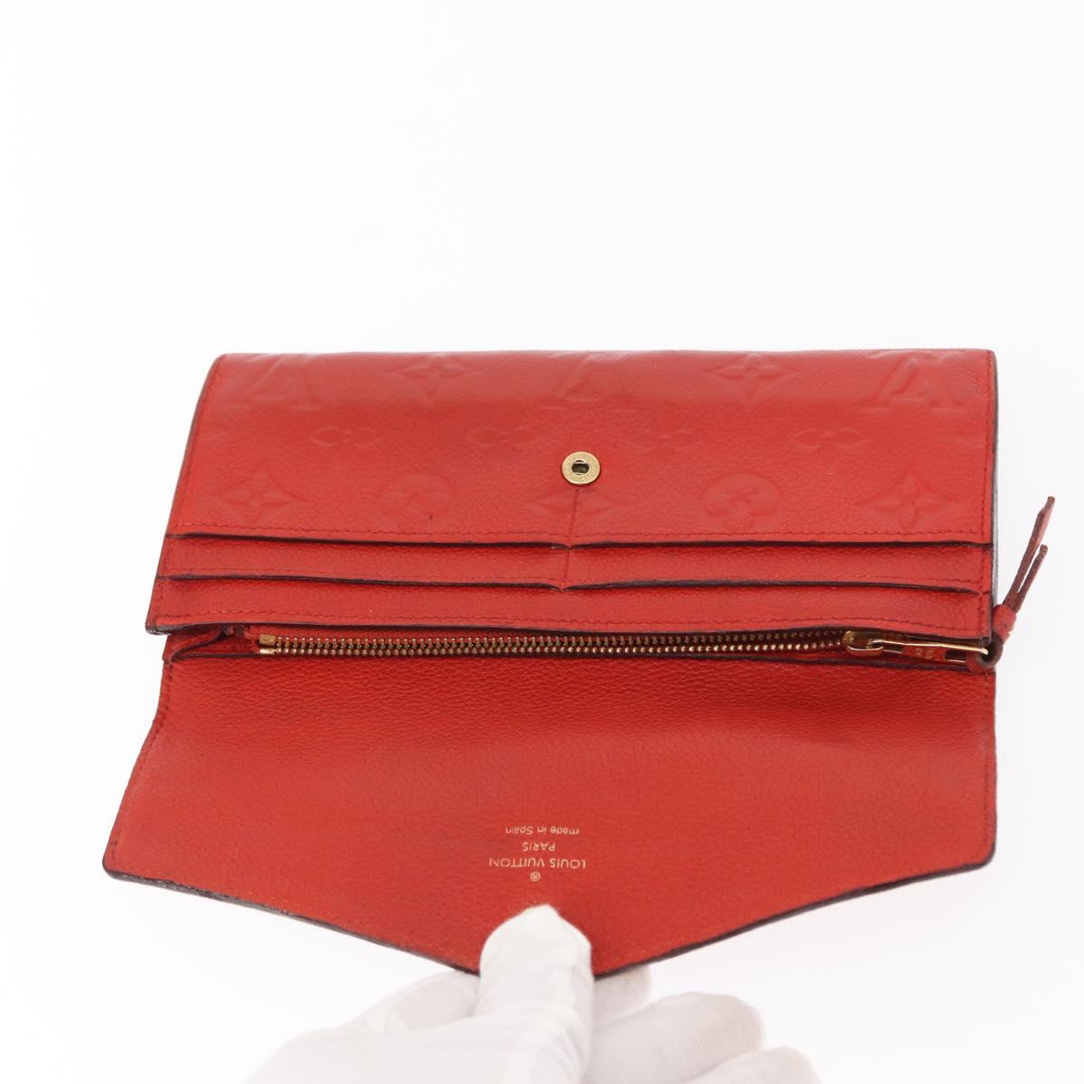 LOUIS VUITTON Empreinte Portefeuille Curies Wallet Orange M60302 Auth bs30737