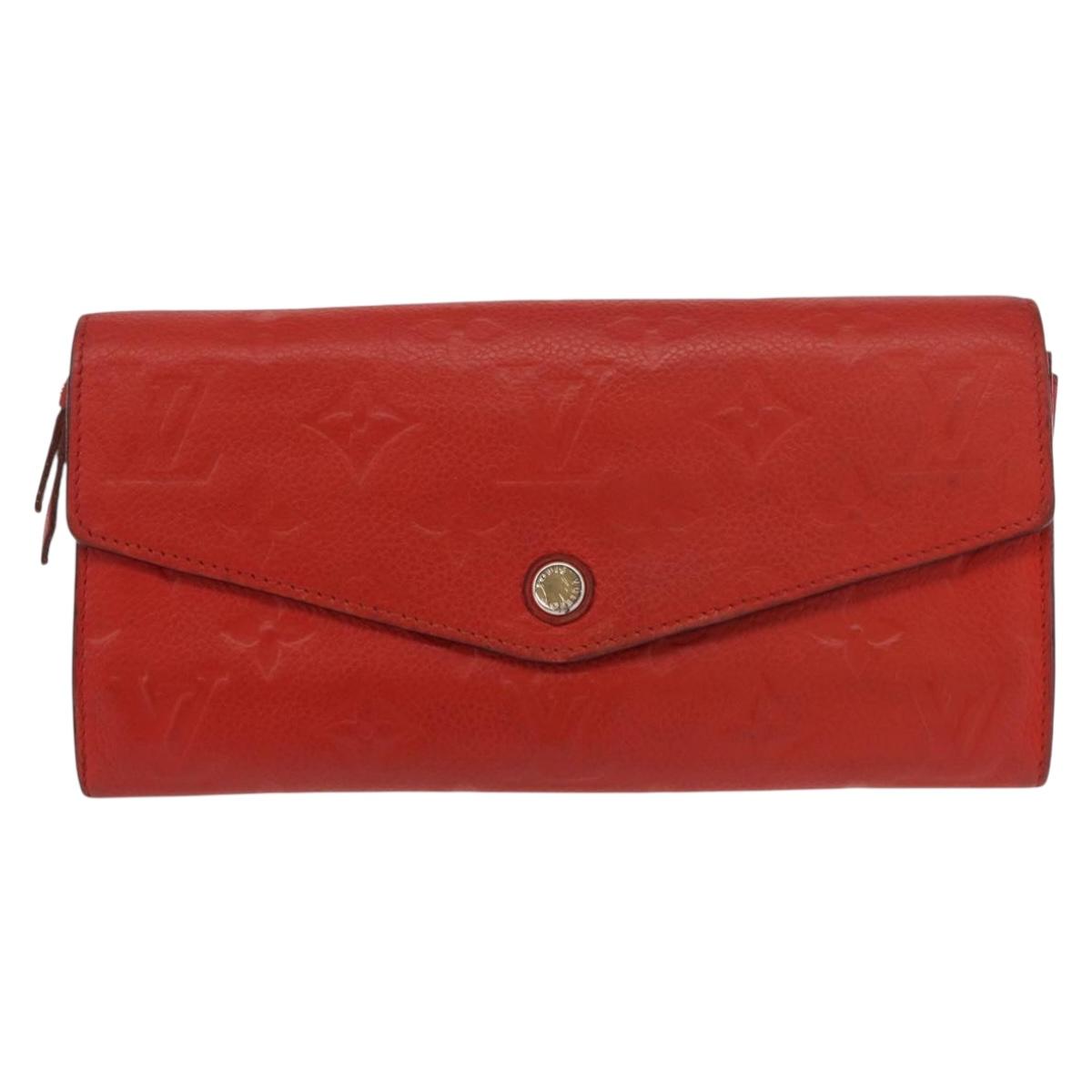 LOUIS VUITTON Empreinte Portefeuille Curies Wallet Orange M60302 Auth bs30737