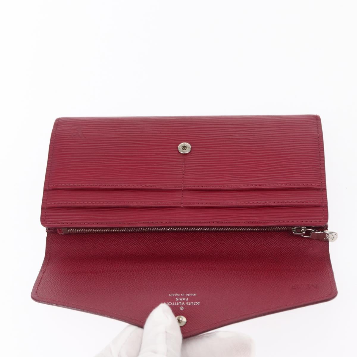 LOUIS VUITTON Epi Portefeuille Sarah Long Wallet Fuchsia M60317 LV Auth bs30738