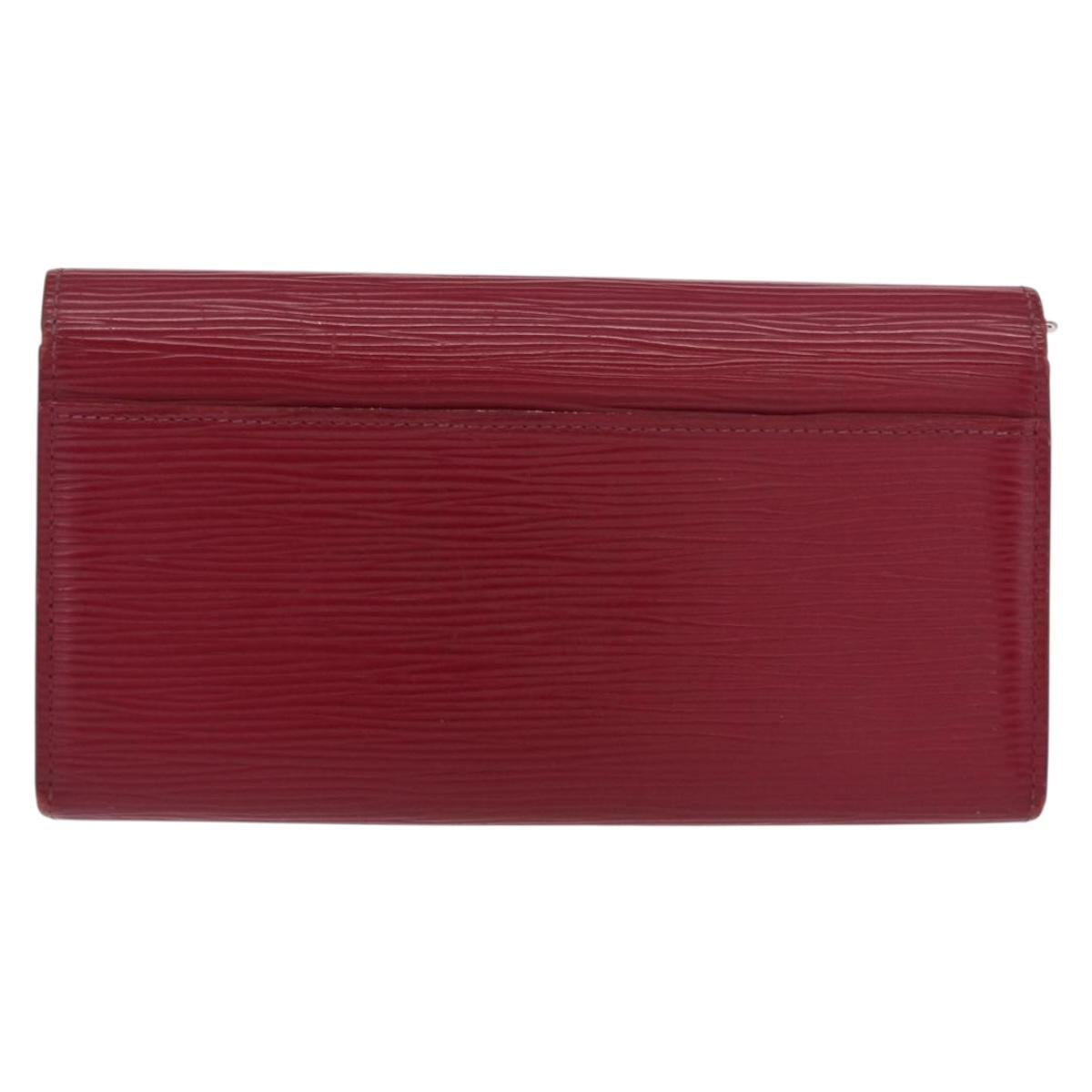 LOUIS VUITTON Epi Portefeuille Sarah Long Wallet Fuchsia M60317 LV Auth bs30738