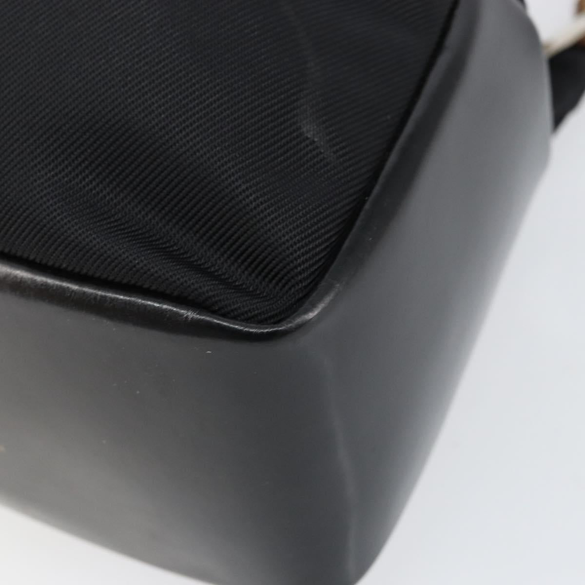 GUCCI Bamboo Hand Bag Leather Black Silver 000 0575 Auth bs30743