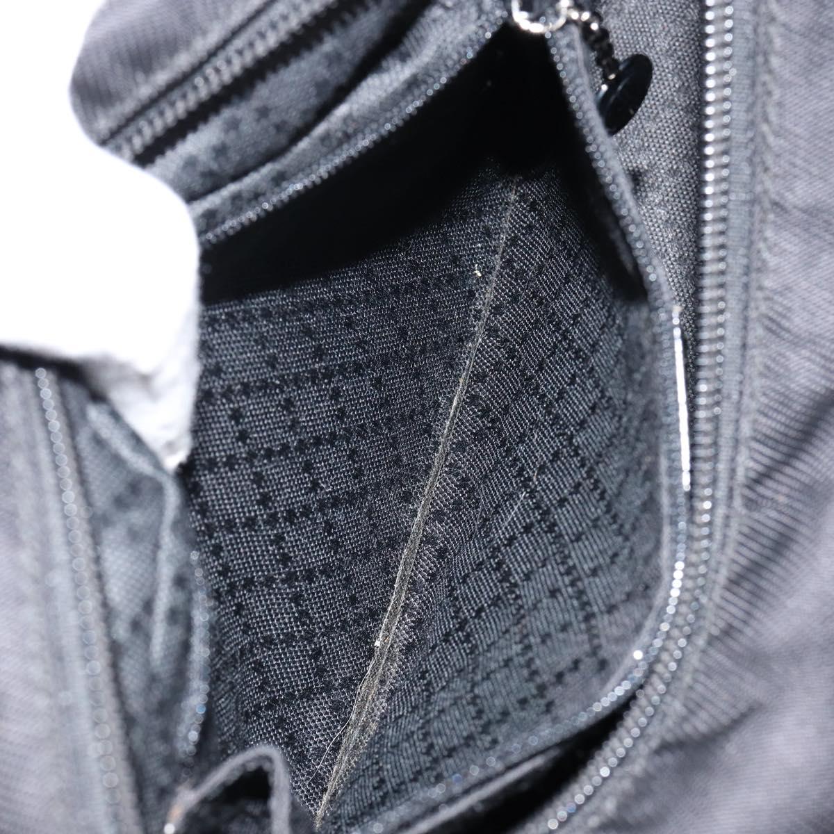 GUCCI Bamboo Hand Bag Leather Black Silver 000 0575 Auth bs30743